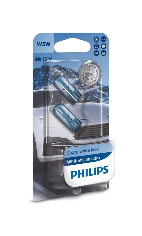 Glödlampa W5W 12V White vision ultra Philips 2 pack